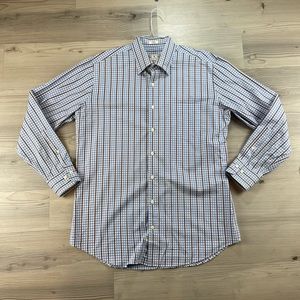 Peter Millar Men’s Designer Long Sleeve Plaid Button Down Shirt RN 100308 Size L